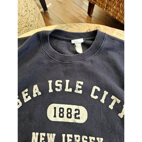 Champion Reverse Weave Crewneck 'Sea Isle City' Sweatshirt Size M Navy - Picture 5 of 10